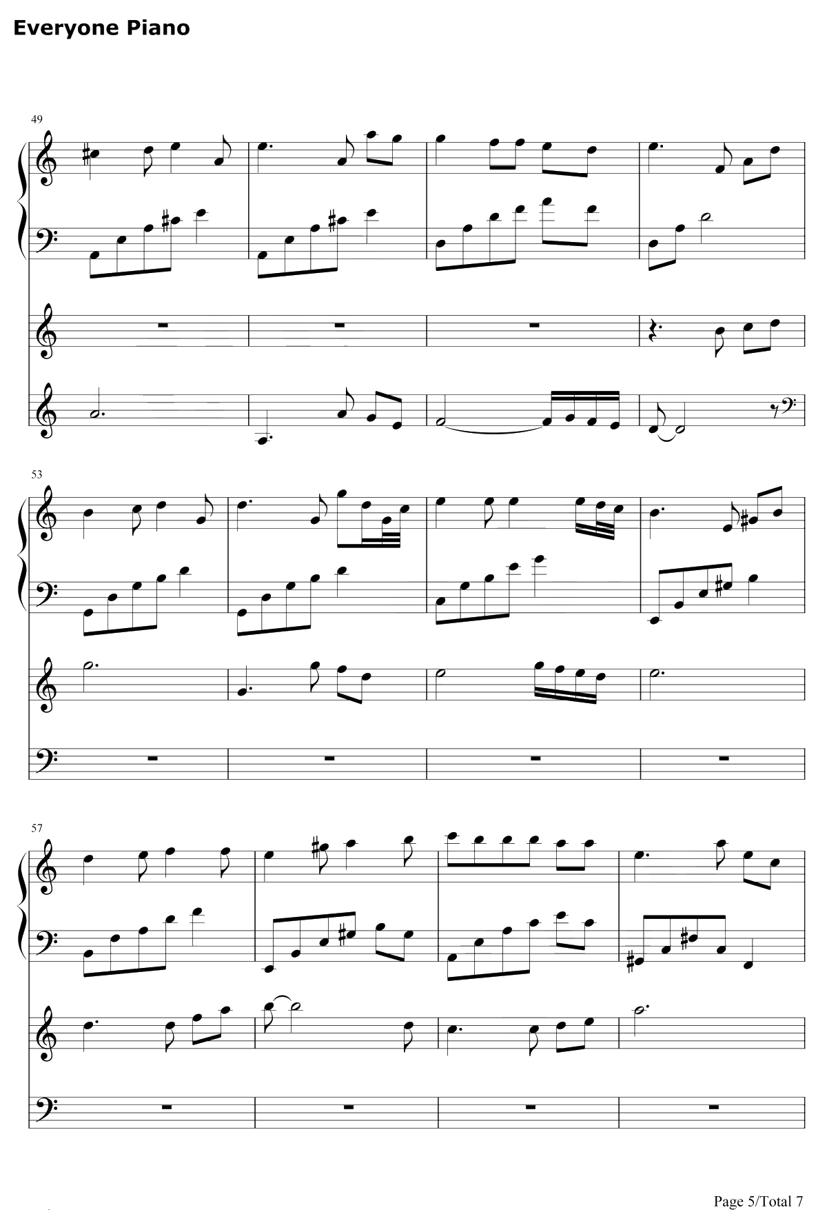 隐没的天使钢琴谱-石进-夜的钢琴曲IV5