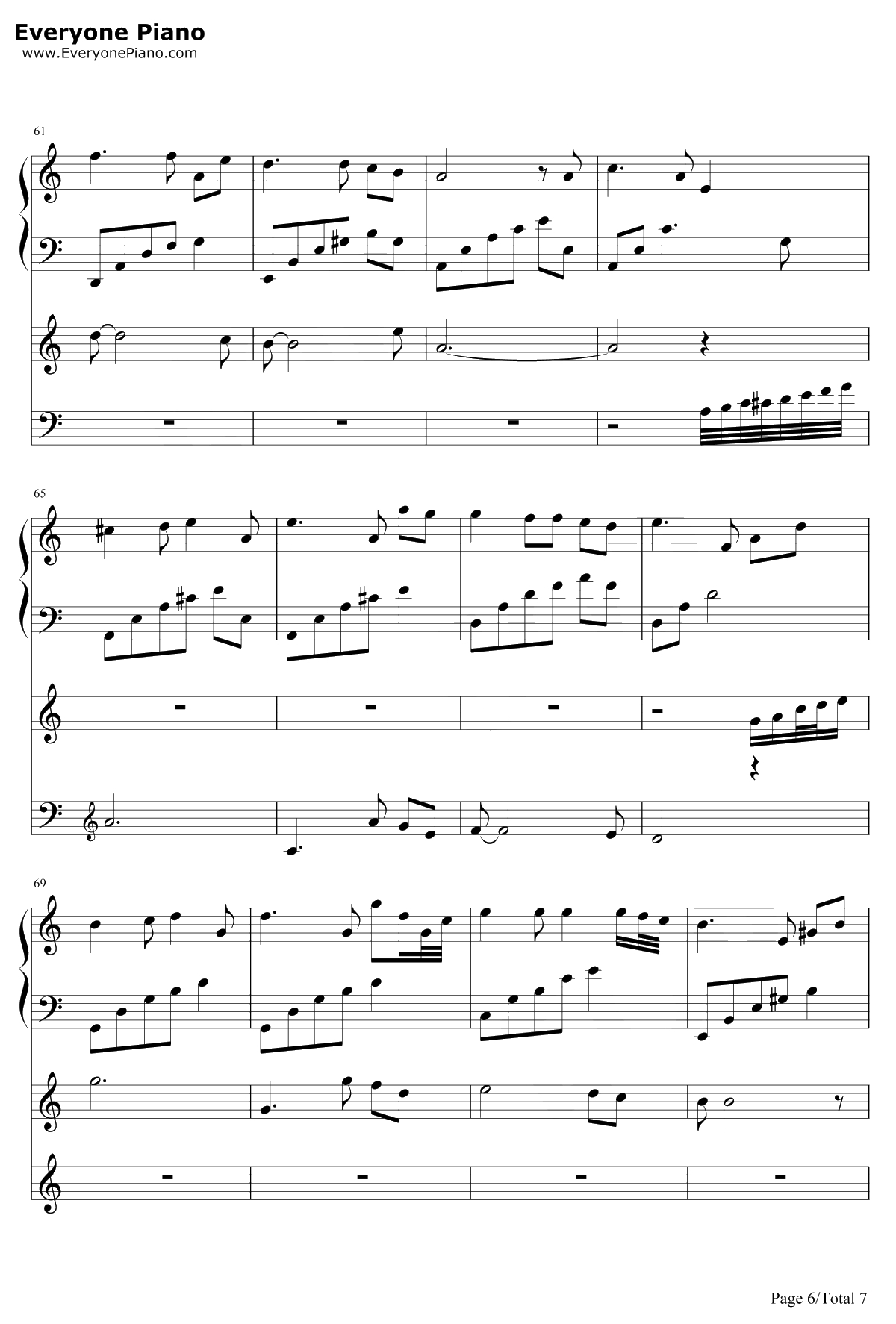 隐没的天使钢琴谱-石进-夜的钢琴曲IV6