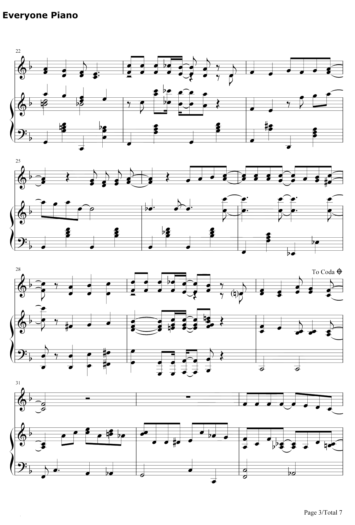 Thank You For The Music钢琴谱-ABBA3