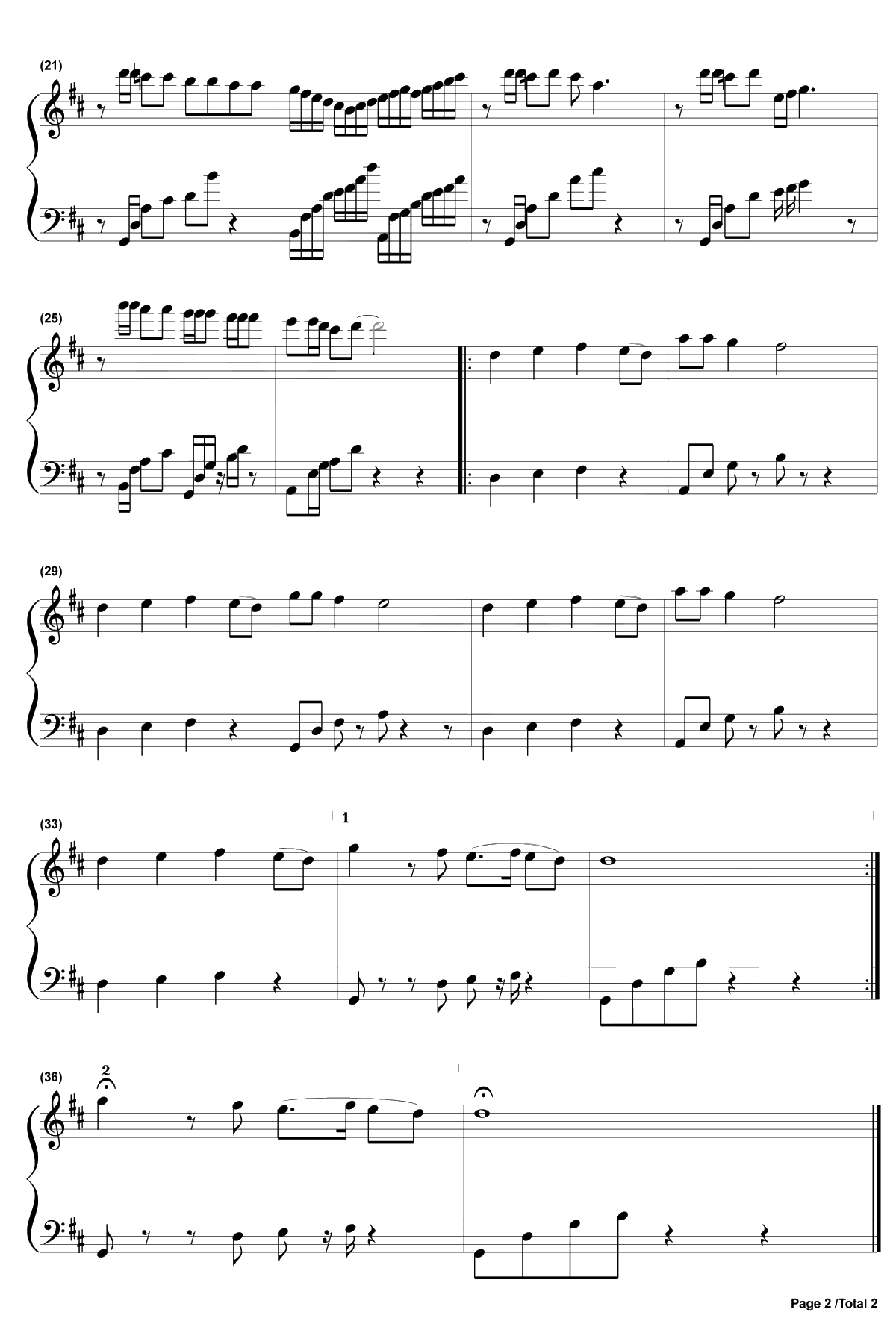 楼兰姑娘钢琴谱-俞静2