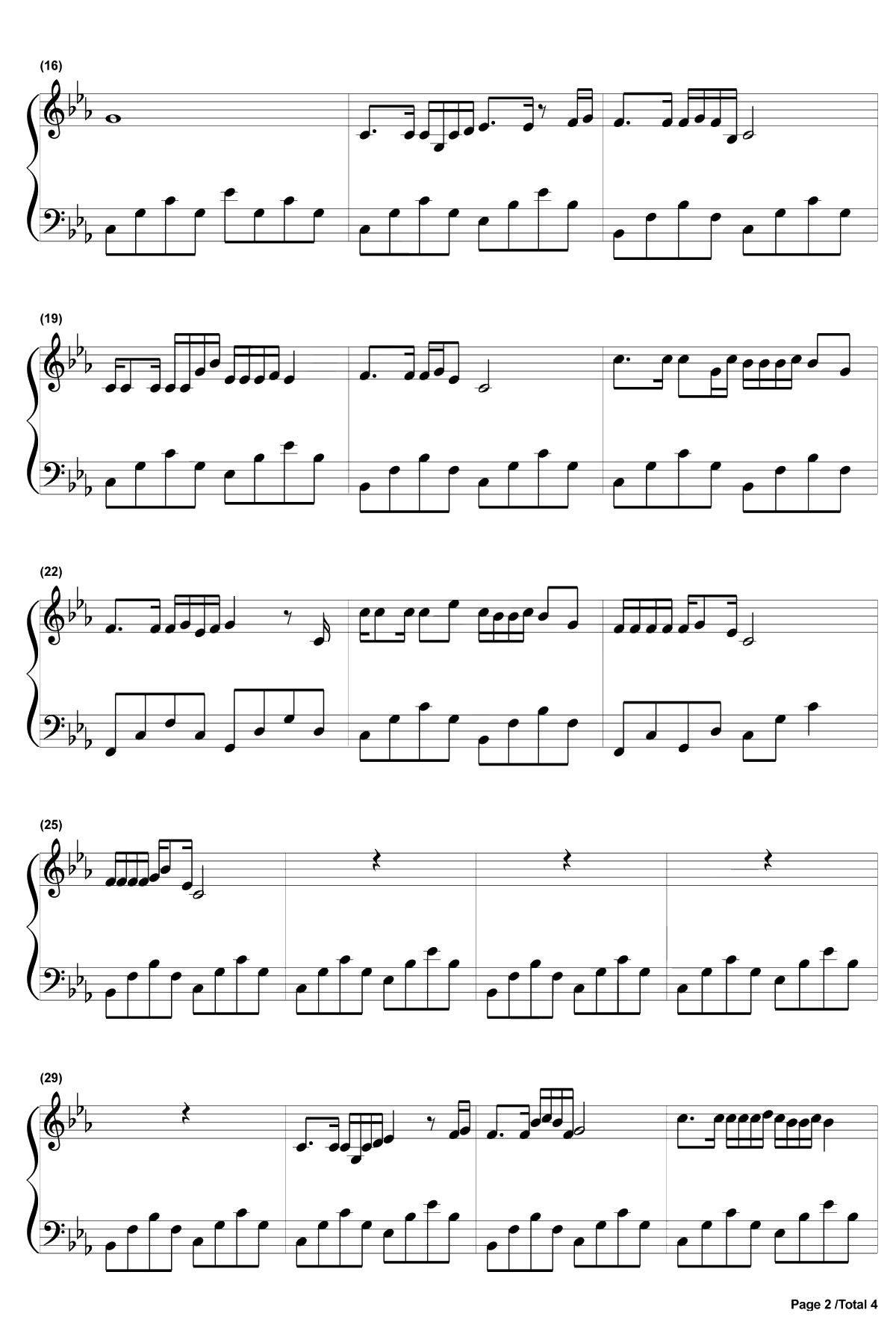 阿果吉曲钢琴谱-海来阿木-彝族民歌2