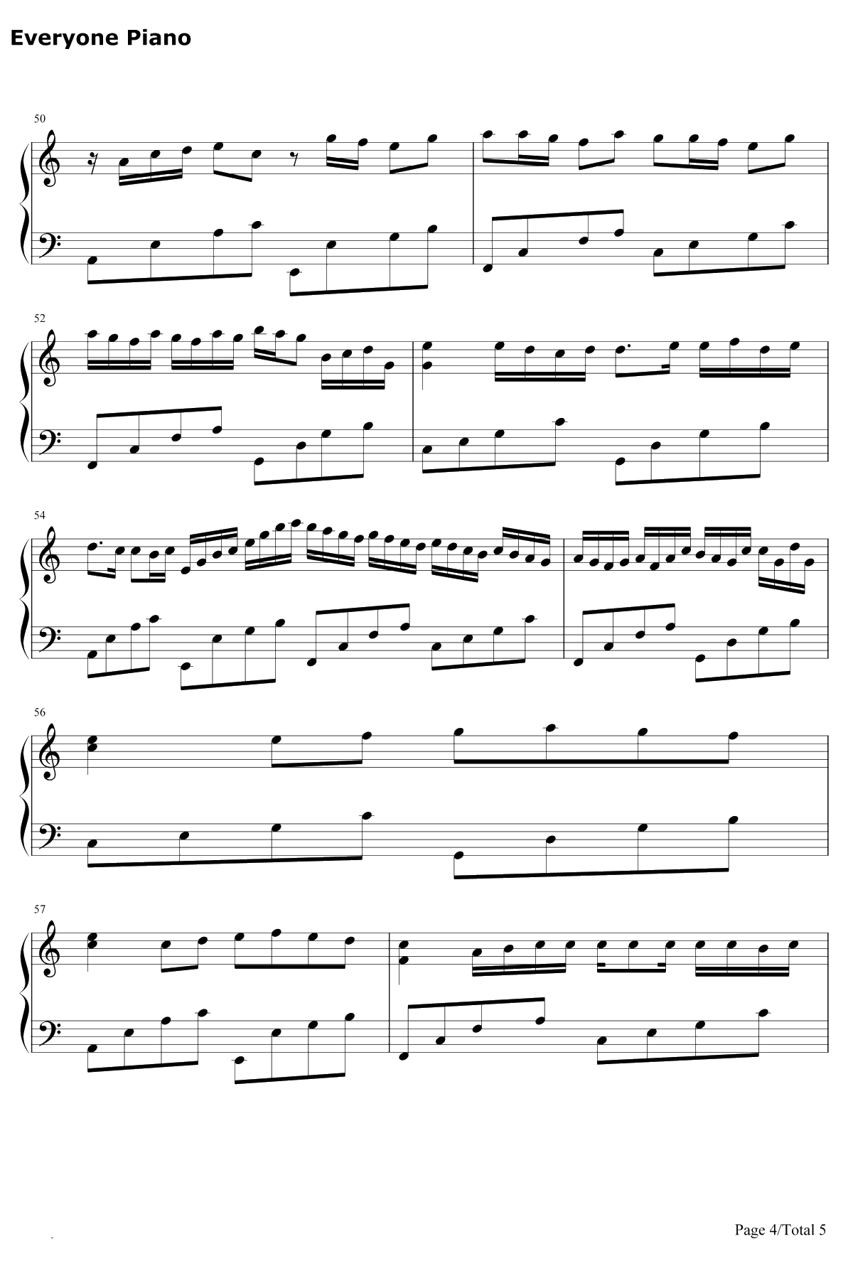 卡农钢琴谱-帕海贝尔-Canon4