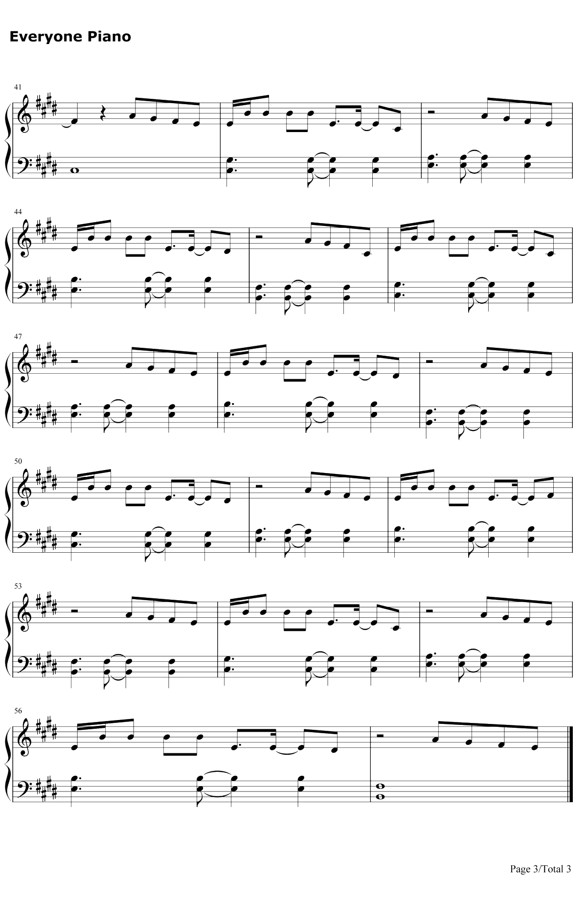 光年之外钢琴谱-G.E.M.邓紫棋-《太空旅客》中文主题曲3