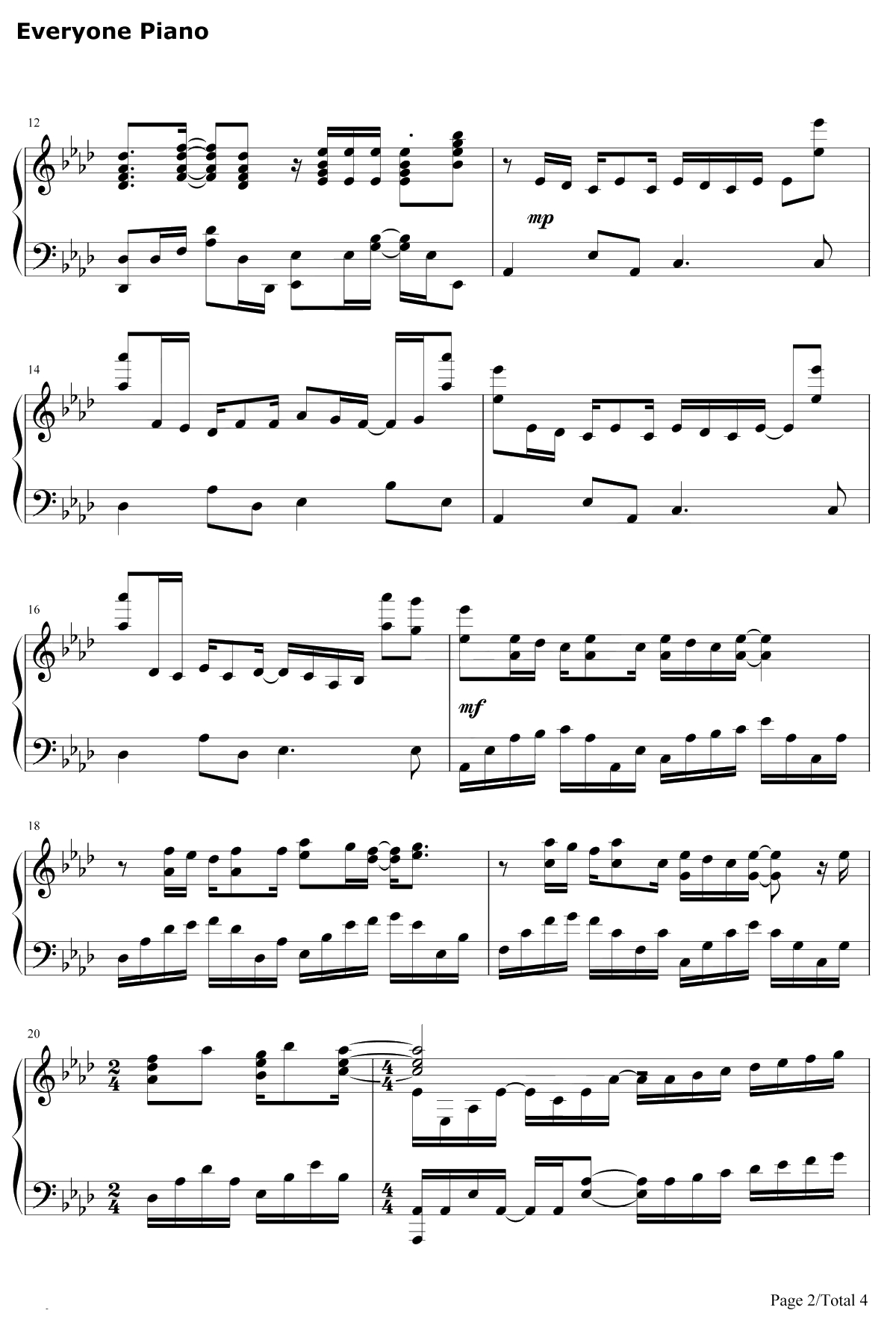 ススメ→トゥモロウ钢琴谱-河田贵央-Lovelive插曲2