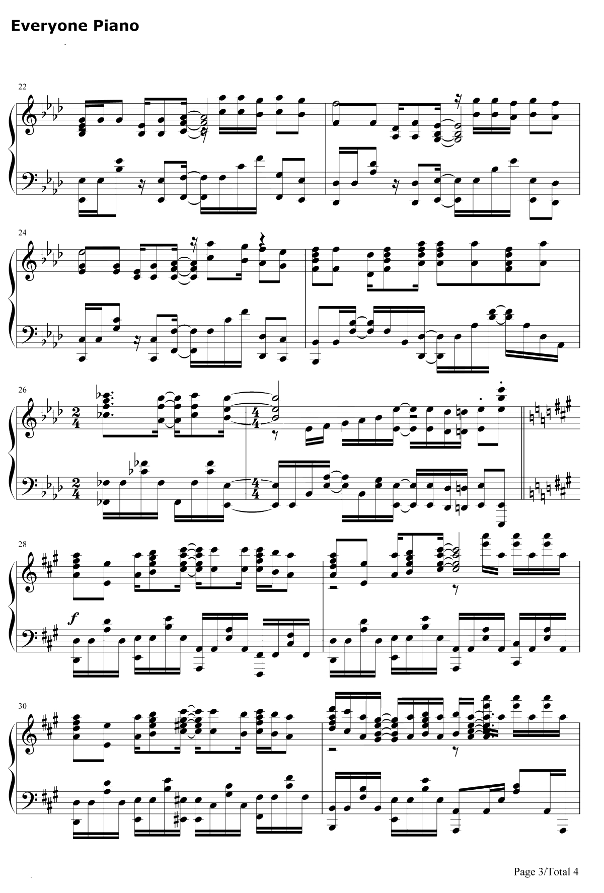 ススメ→トゥモロウ钢琴谱-河田贵央-Lovelive插曲3