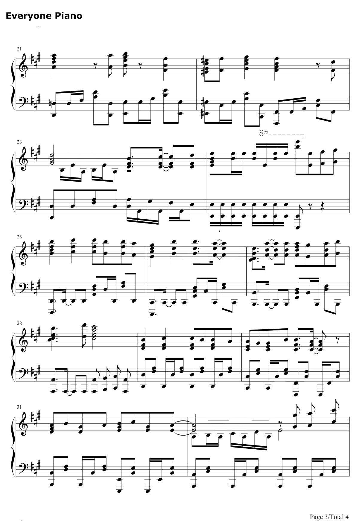 ハイステッパー钢琴谱-大原ゆい子-轻羽飞扬ED3