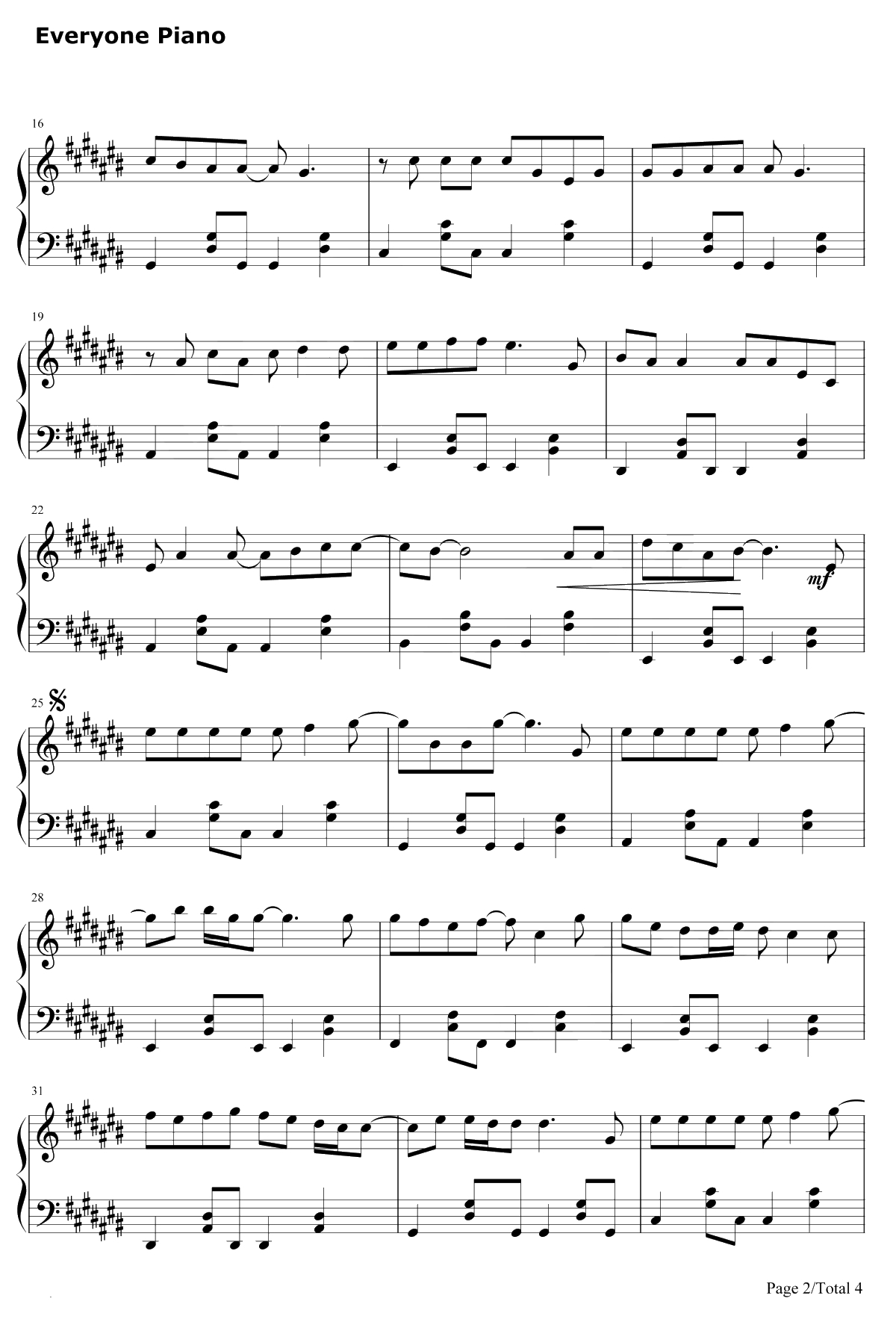 一起老去钢琴谱-薛凯琪-闺蜜2主题曲2