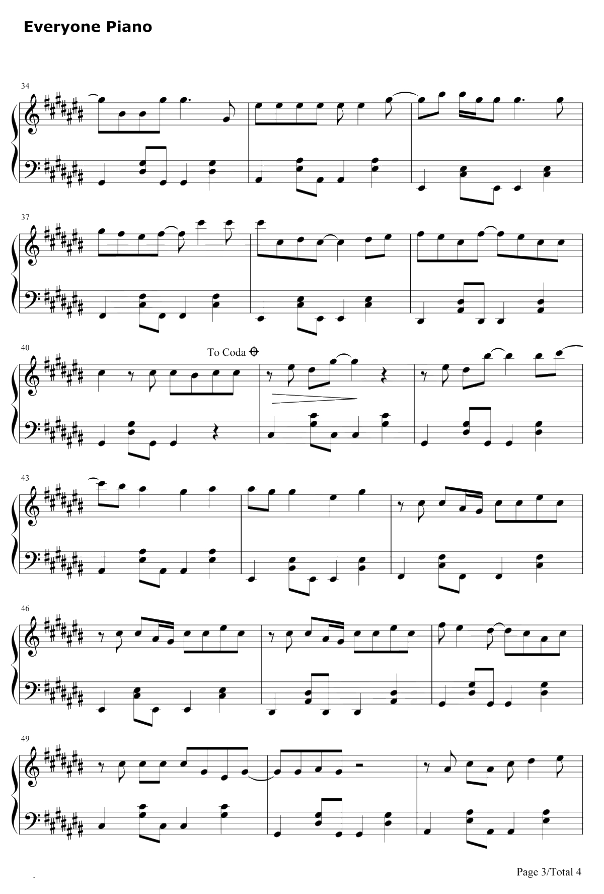 一起老去钢琴谱-薛凯琪-闺蜜2主题曲3