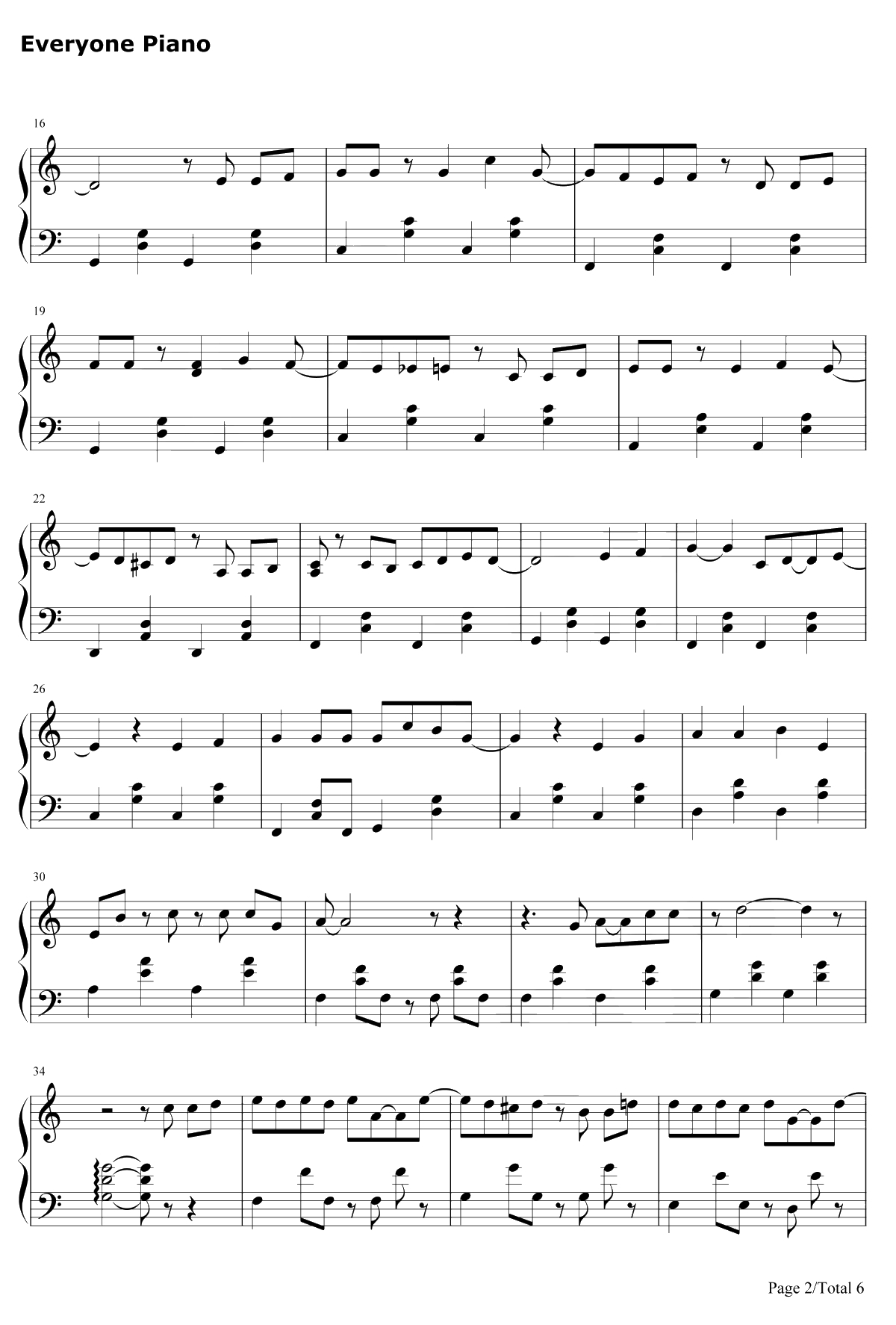 想给你钢琴谱-钟易轩-简易版-十八岁成人纪念单曲2