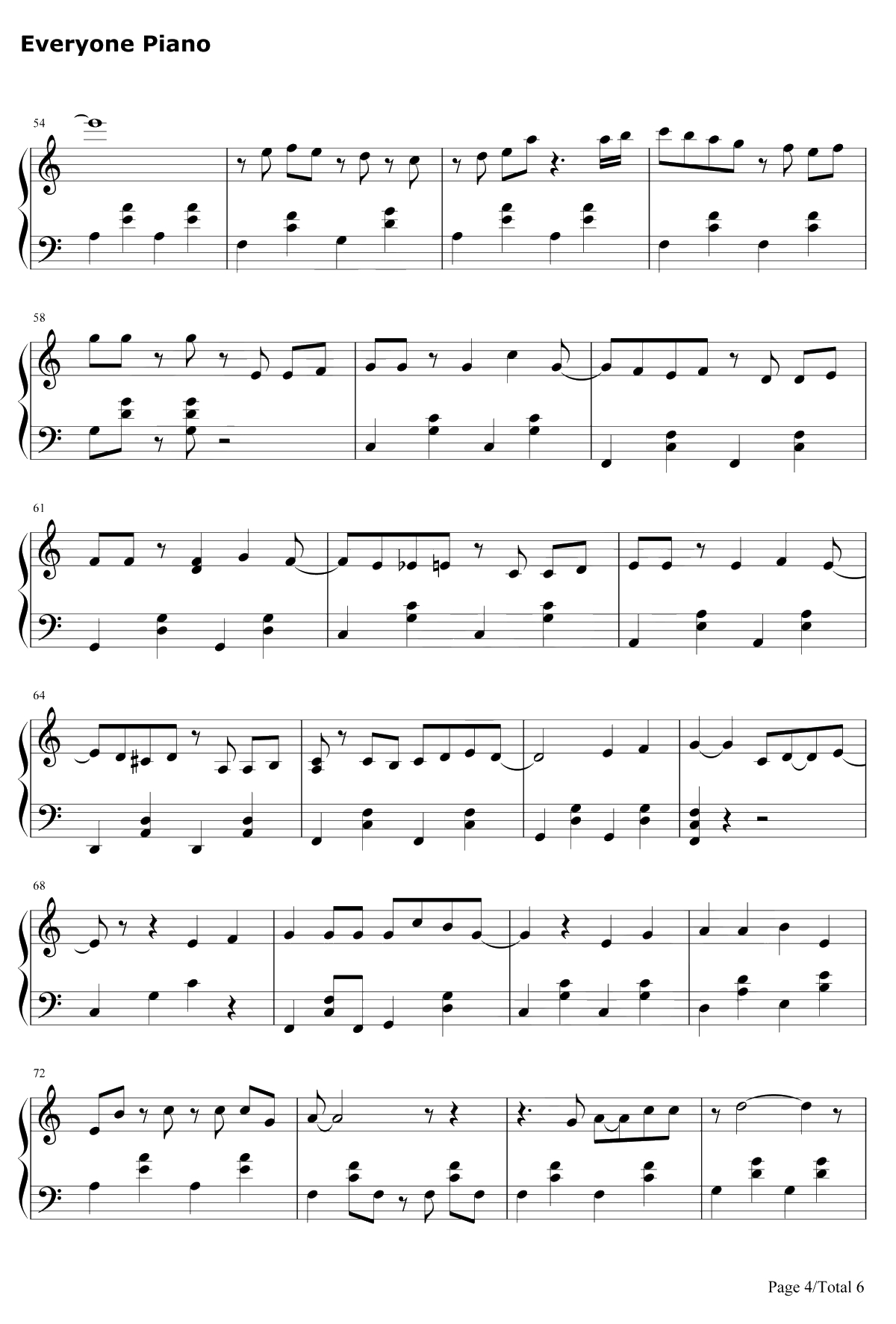 想给你钢琴谱-钟易轩-简易版-十八岁成人纪念单曲4