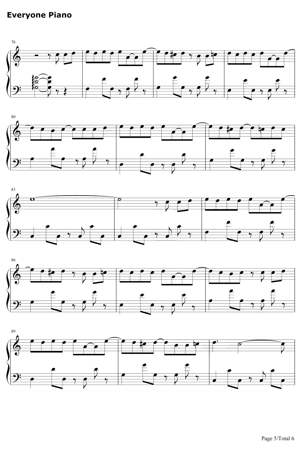 想给你钢琴谱-钟易轩-简易版-十八岁成人纪念单曲5