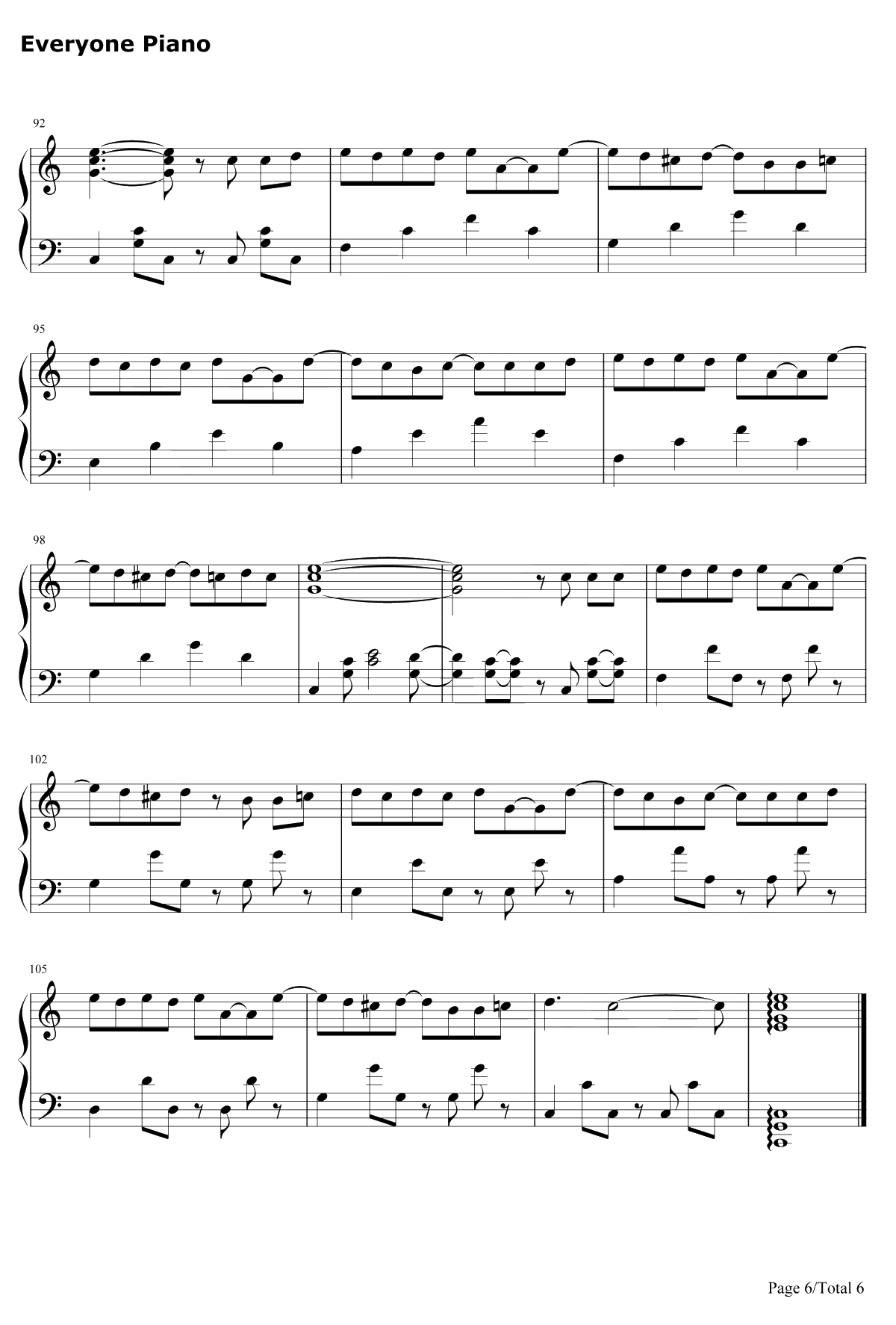 想给你钢琴谱-钟易轩-简易版-十八岁成人纪念单曲6