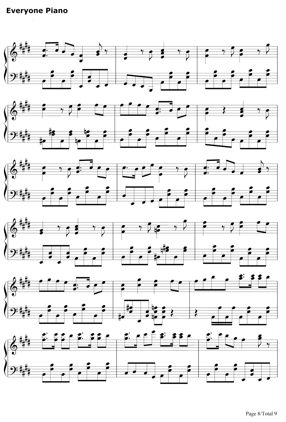 インビジブル钢琴谱-GUMI&镜音リン8