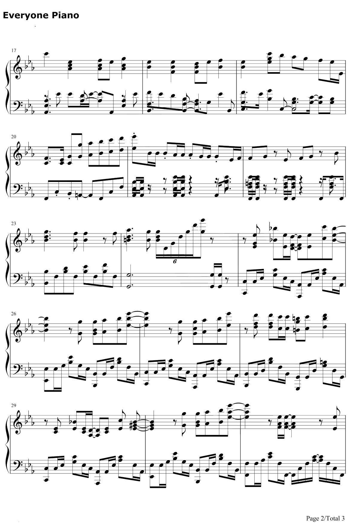 君にふれて钢琴谱-安月名莉子2