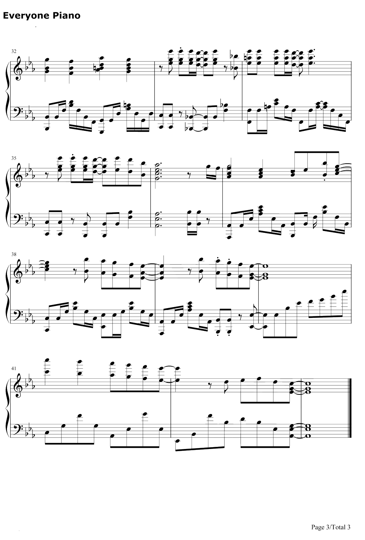 君にふれて钢琴谱-安月名莉子3