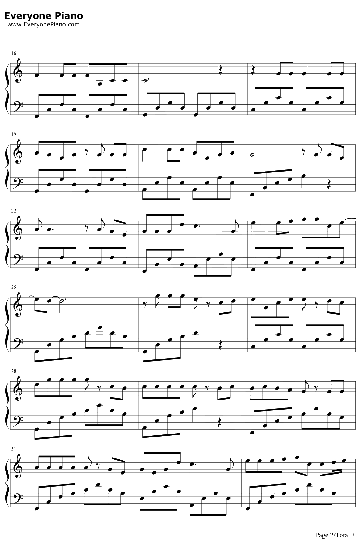 学猫叫钢琴谱-小潘潘/小峰峰-C调2