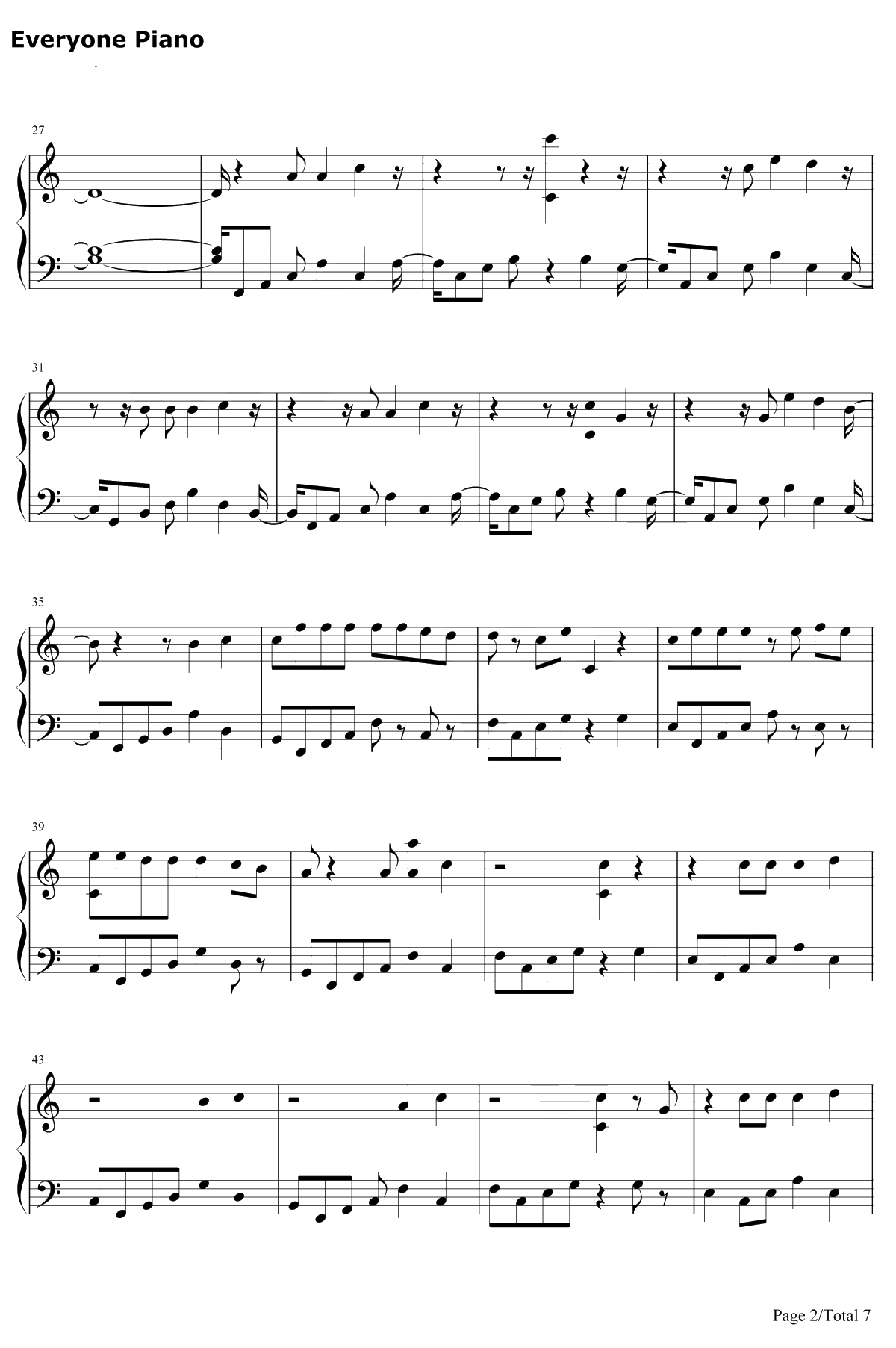 Too Much To Ask钢琴谱-Niall Horan2