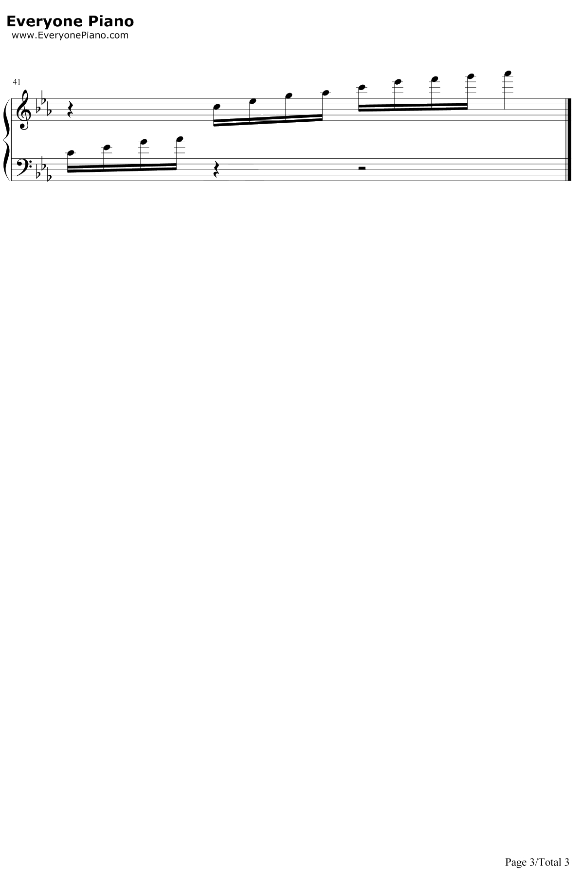 不完美女孩钢琴谱-周冬雨3