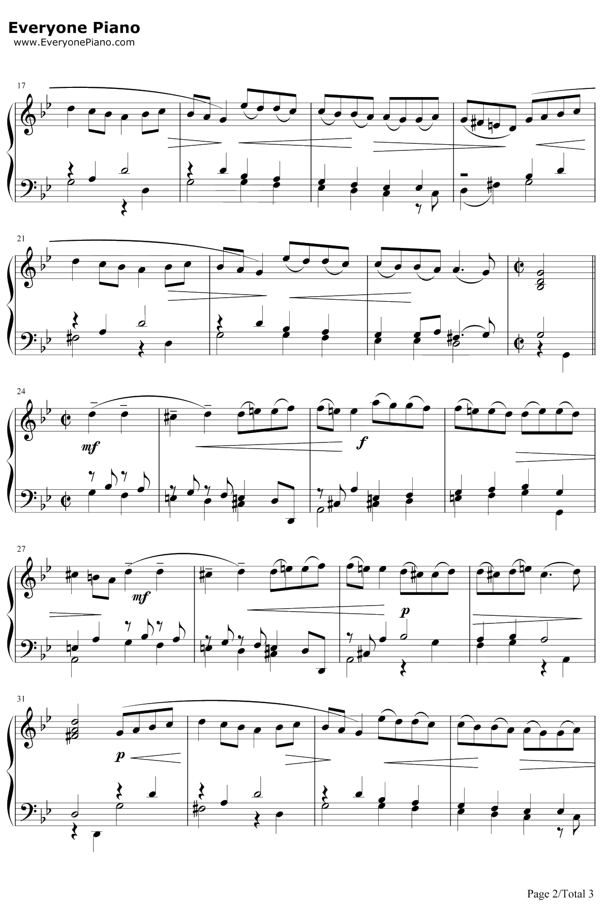 加伏特舞曲15钢琴谱-巴赫-巴赫初级钢琴曲集2