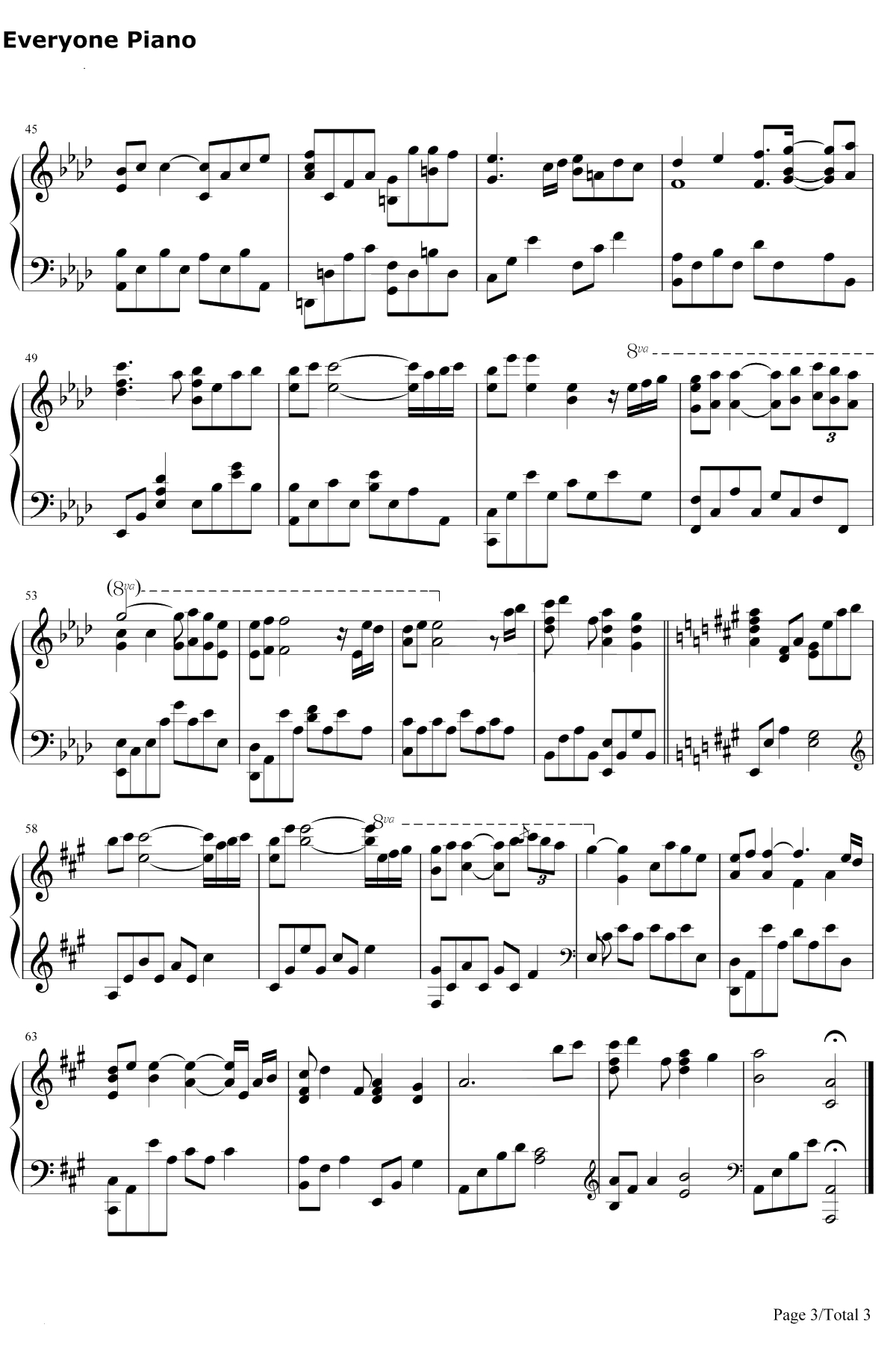 Kiss The Rain原版钢琴谱-李闰珉Yiruma3