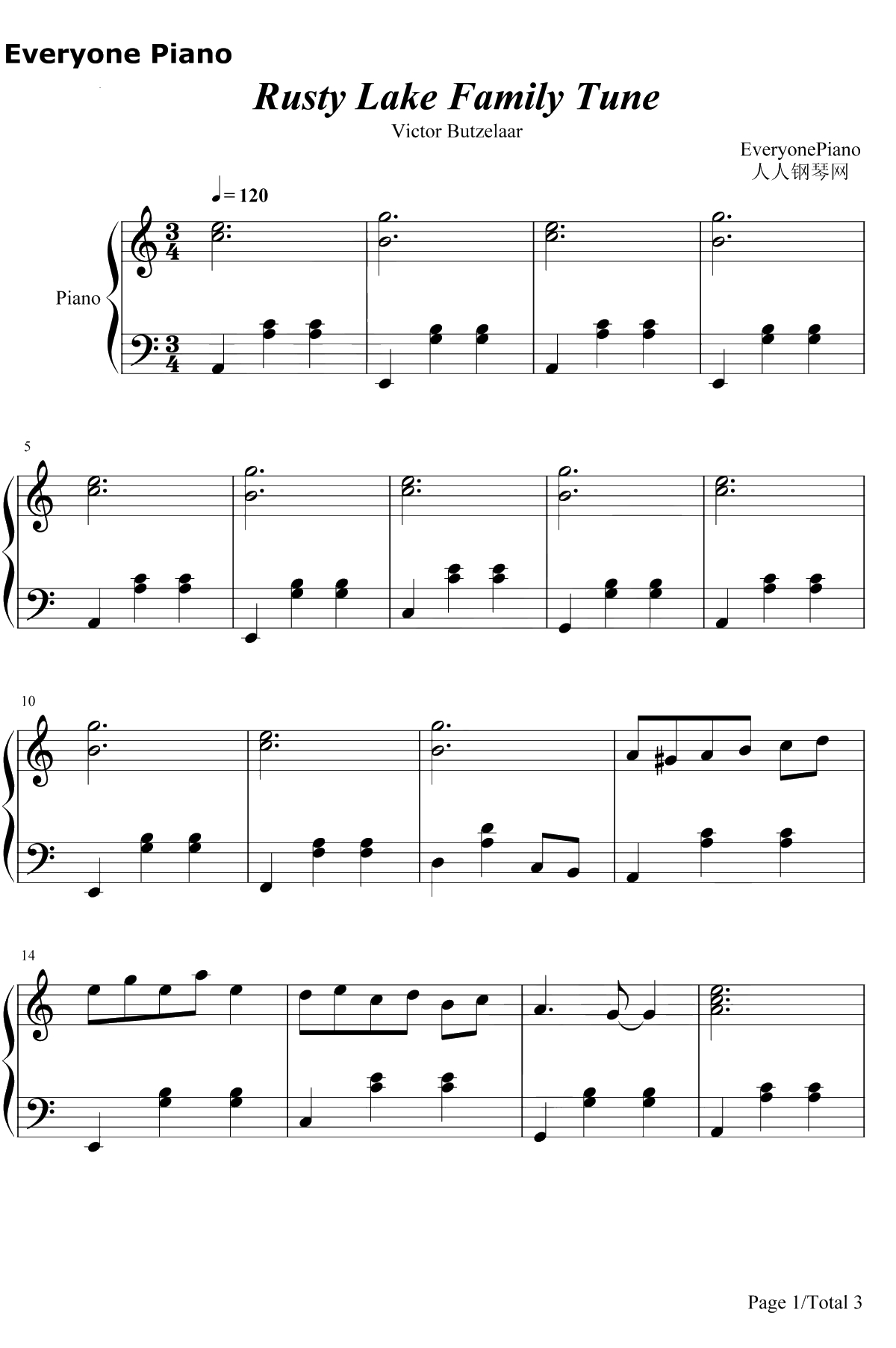 Rusty Lake Family Tune钢琴谱-Victor Butzelaar1