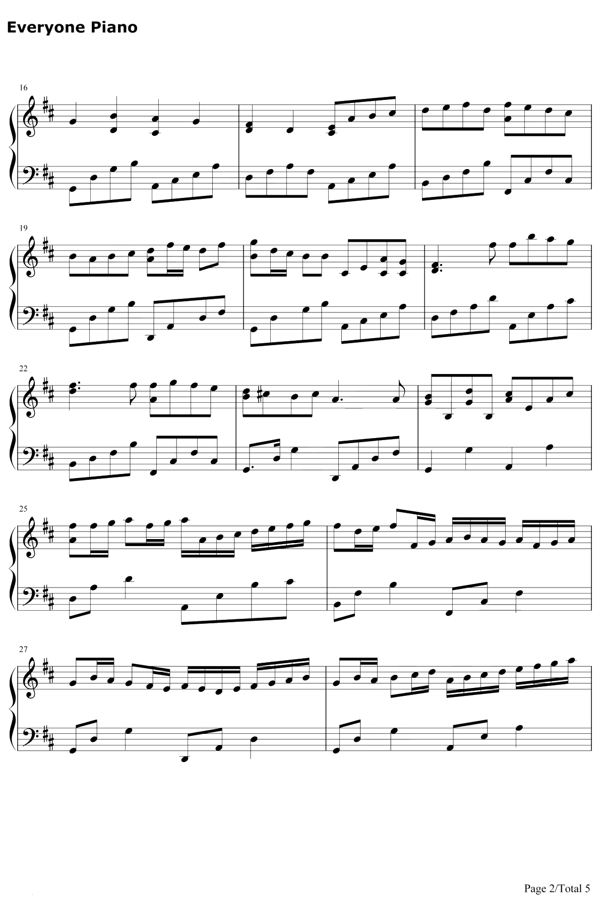 Canon D大调钢琴谱-深田恭子-卡农D大调-深田恭子会独奏版2