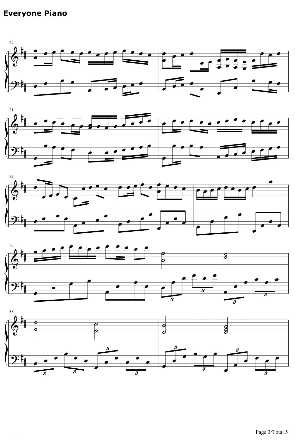 Canon D大调钢琴谱-深田恭子-卡农D大调-深田恭子会独奏版3