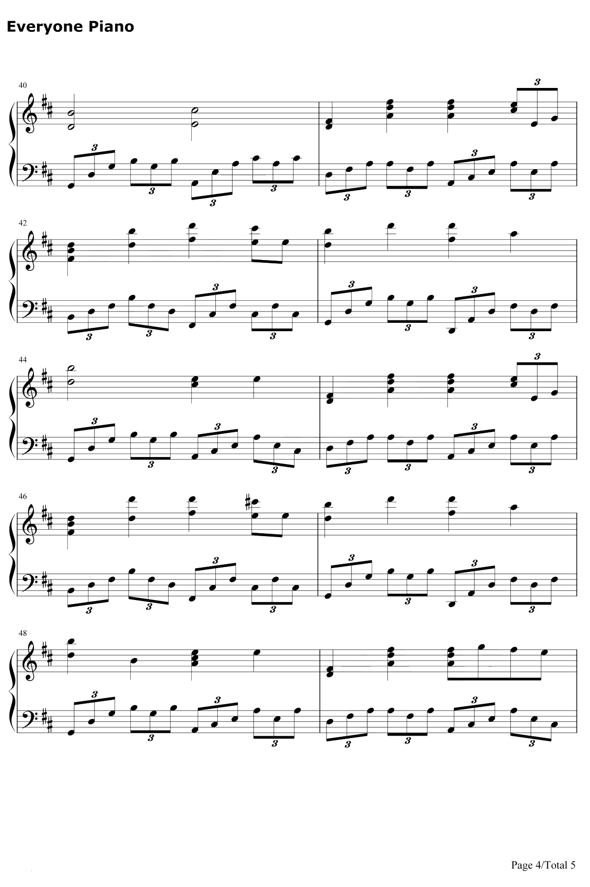 Canon D大调钢琴谱-深田恭子-卡农D大调-深田恭子会独奏版4