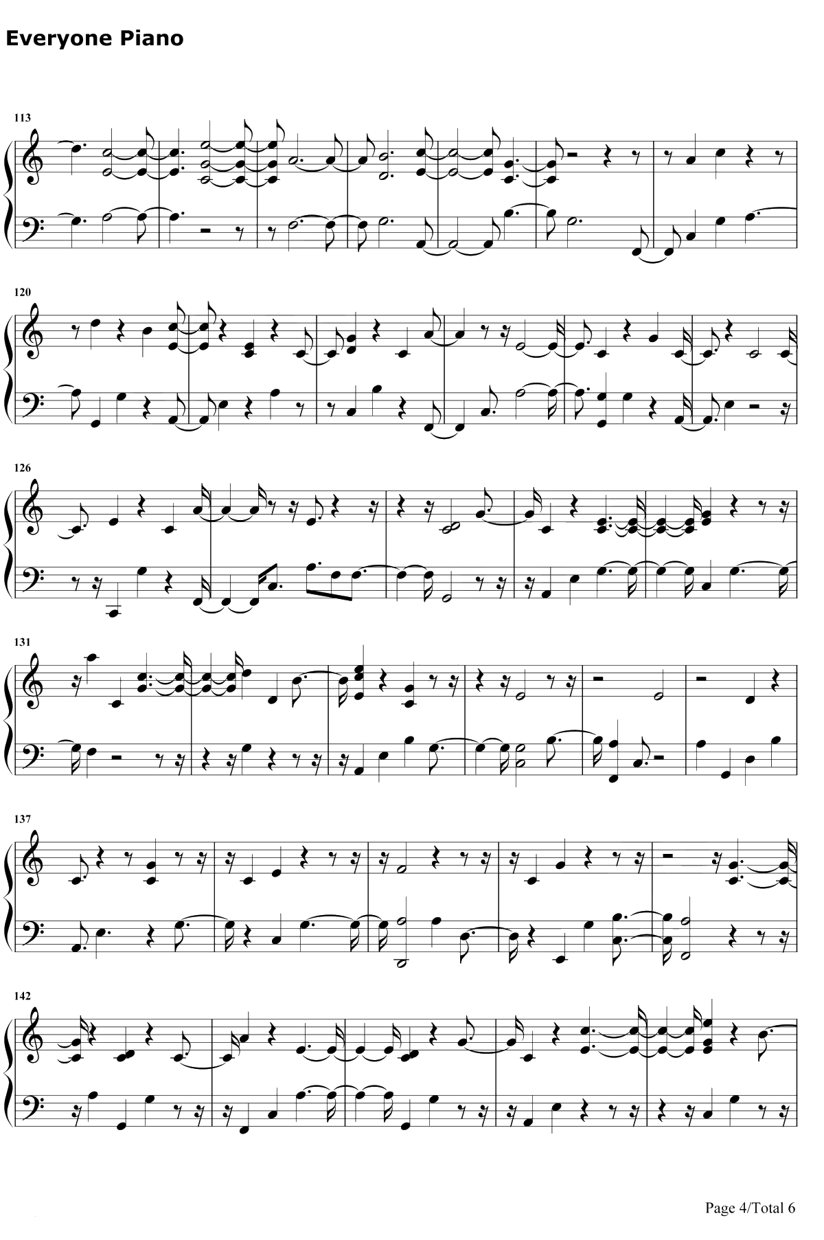 No Brainer钢琴谱-DJKhaledJustinBieber4