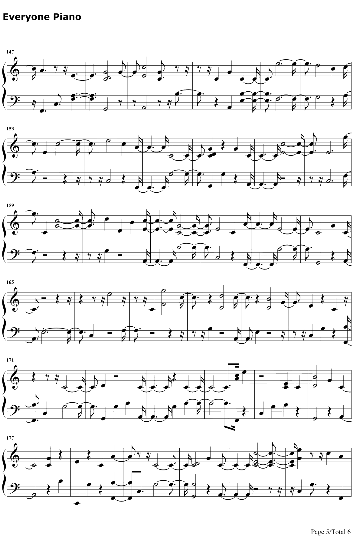 No Brainer钢琴谱-DJKhaledJustinBieber5