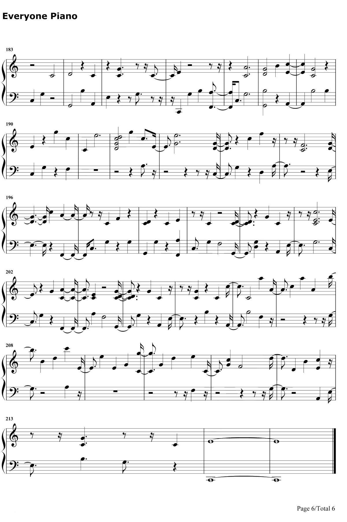 No Brainer钢琴谱-DJKhaledJustinBieber6