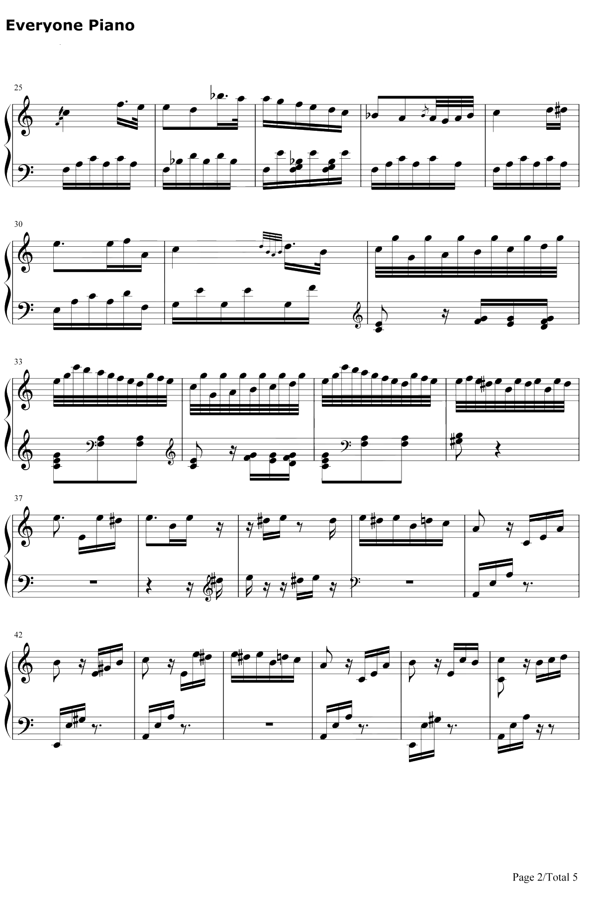 献给爱丽丝钢琴谱-贝多芬-致爱丽丝（fürElise）2