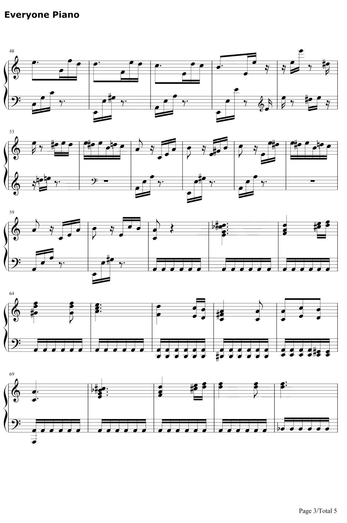 献给爱丽丝钢琴谱-贝多芬-致爱丽丝（fürElise）3