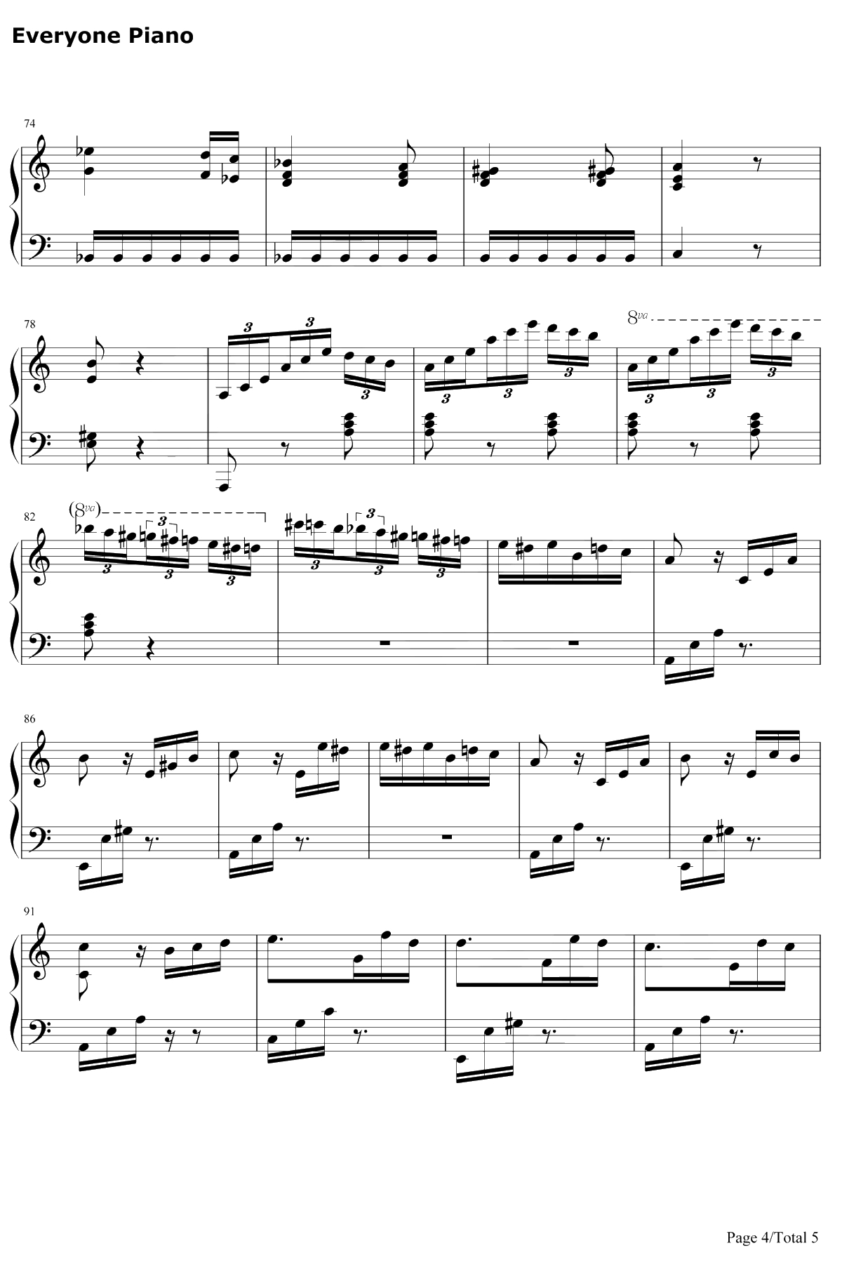 献给爱丽丝钢琴谱-贝多芬-致爱丽丝（fürElise）4