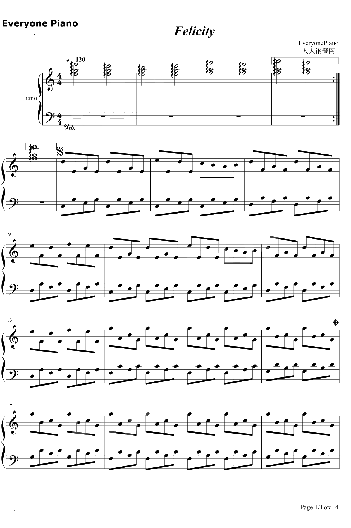 Felicity钢琴谱-Isaac Shepard1