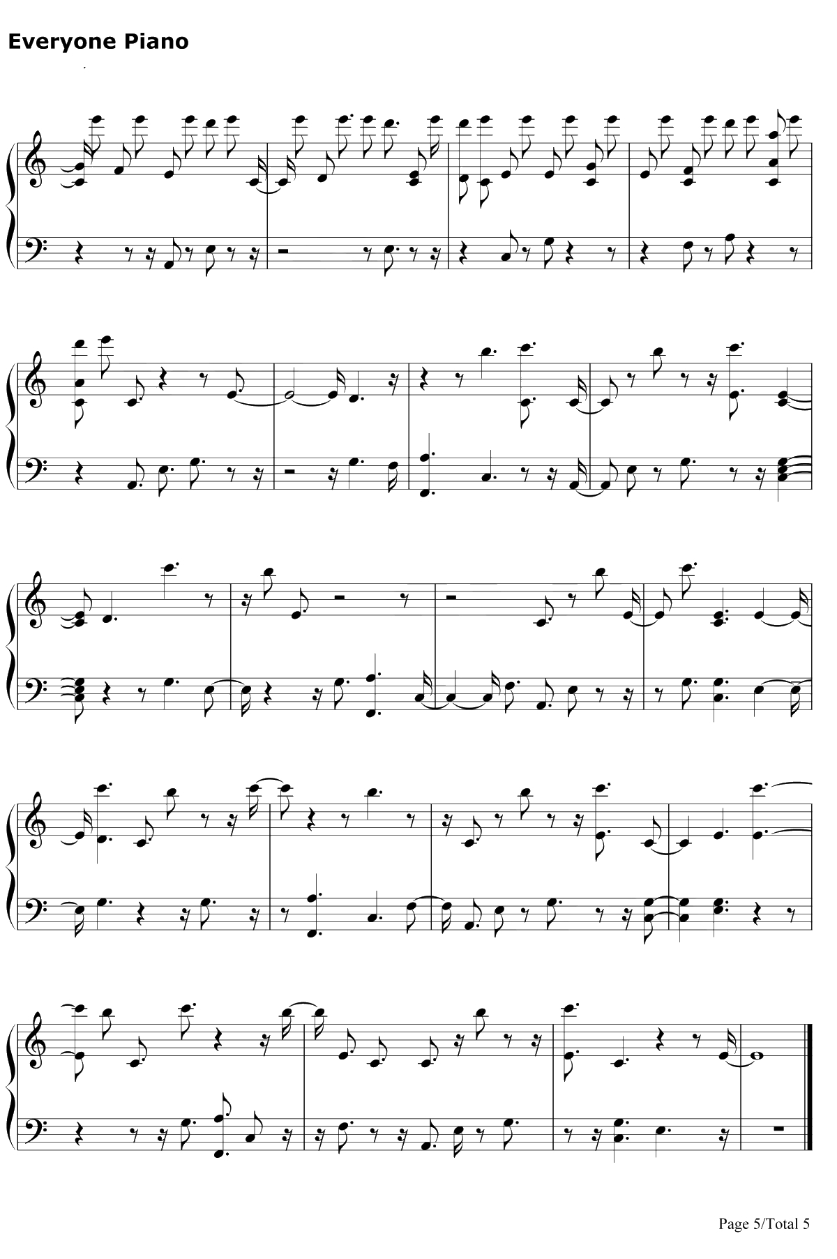 Just Like You钢琴谱-Louis Tomlinson5