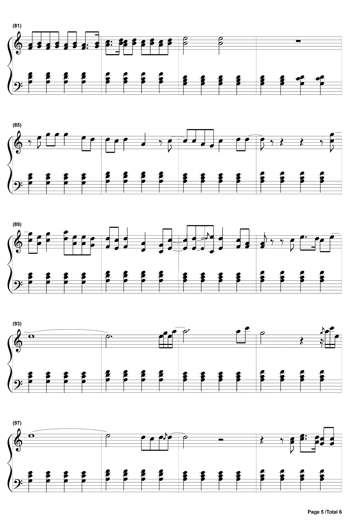 Stay钢琴谱-RihannaMikkyEkko5