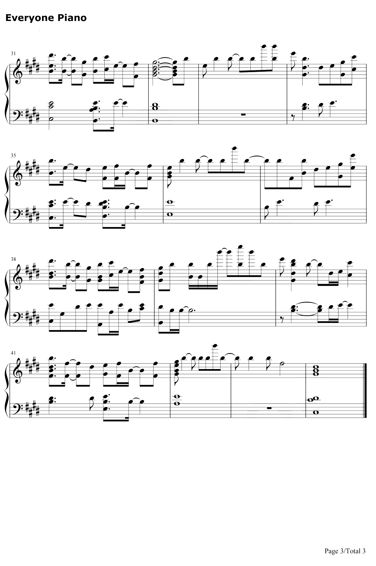 手つかずの感情钢琴谱-中山真斗-好听版3