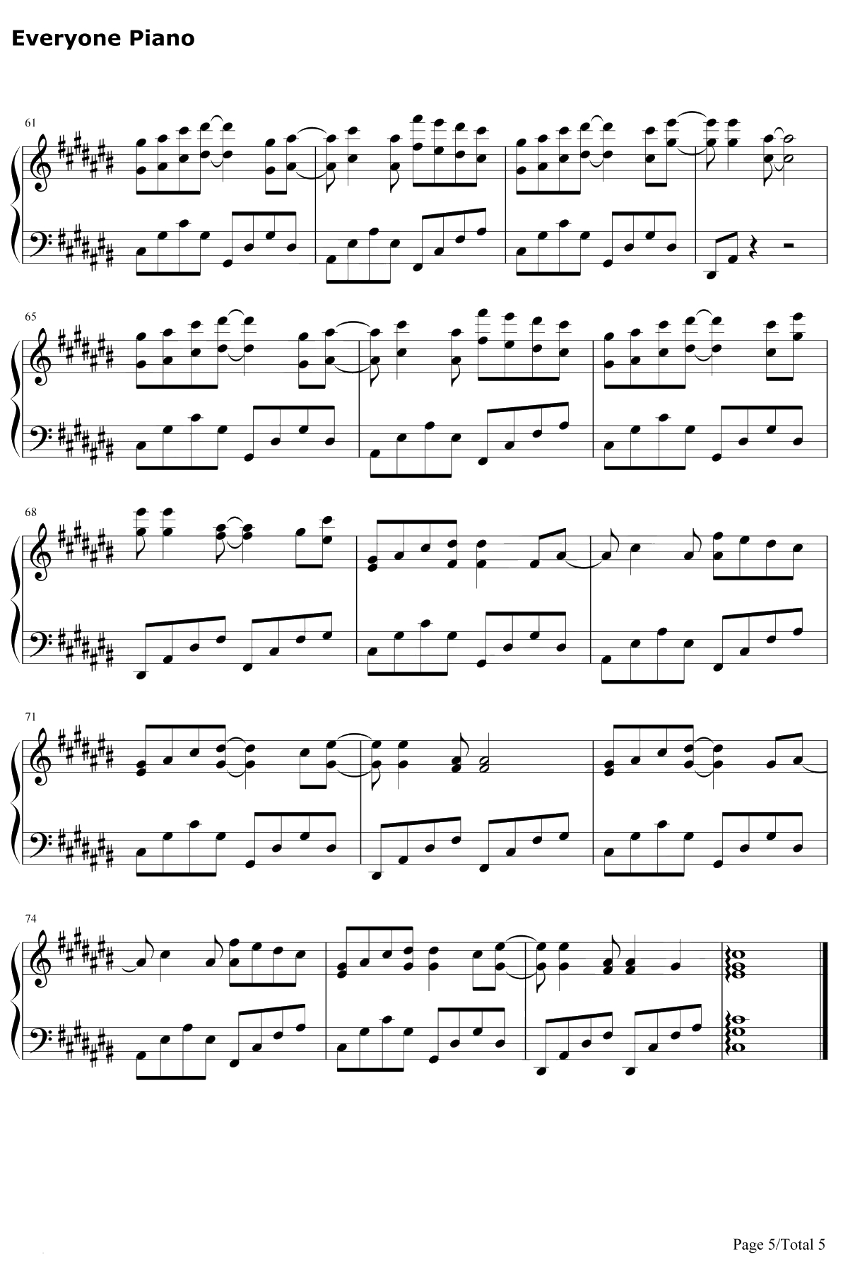 Vanilla Twilight钢琴谱-OwlCity5