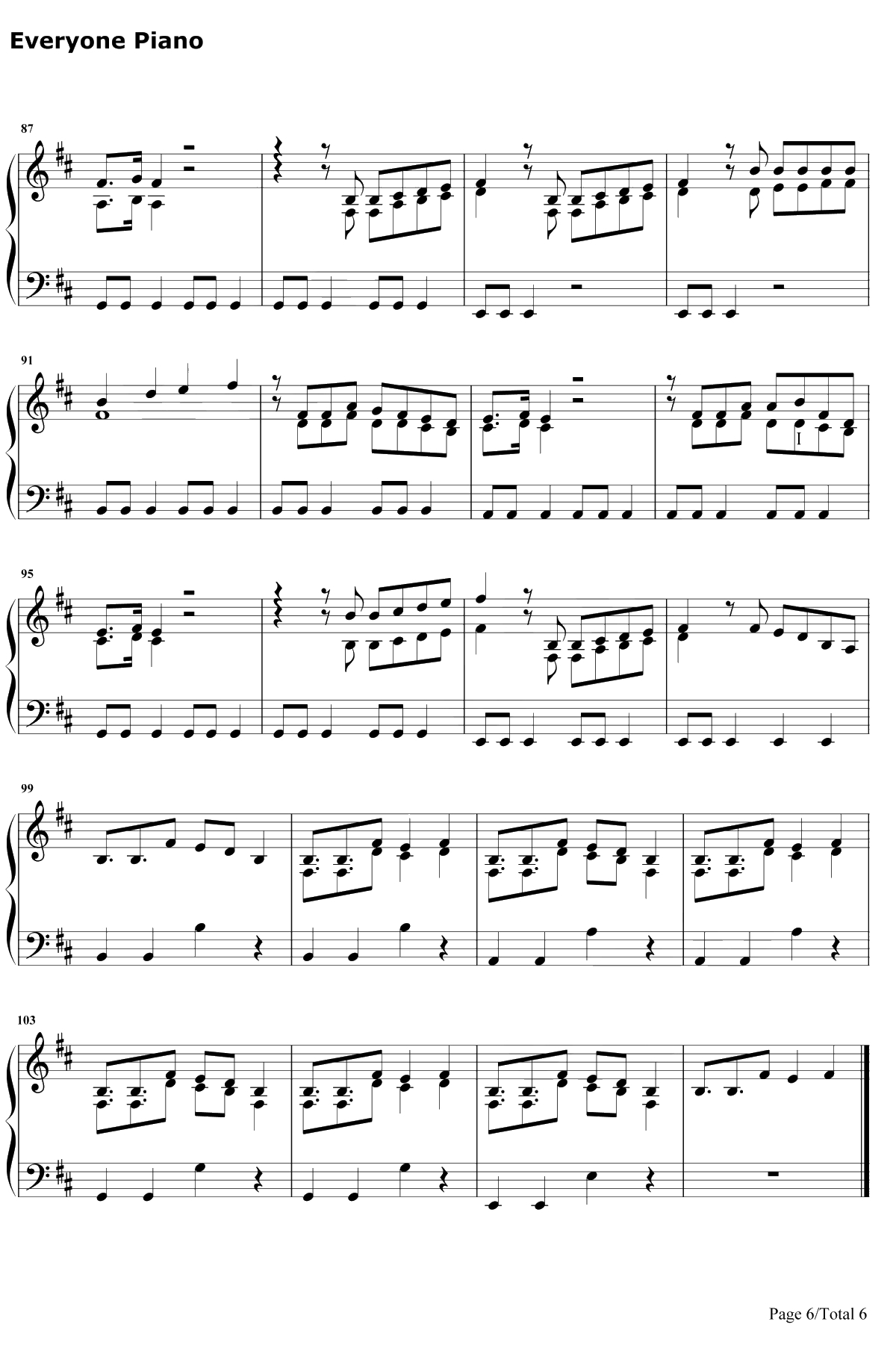 Breathe钢琴谱-JaxJones6