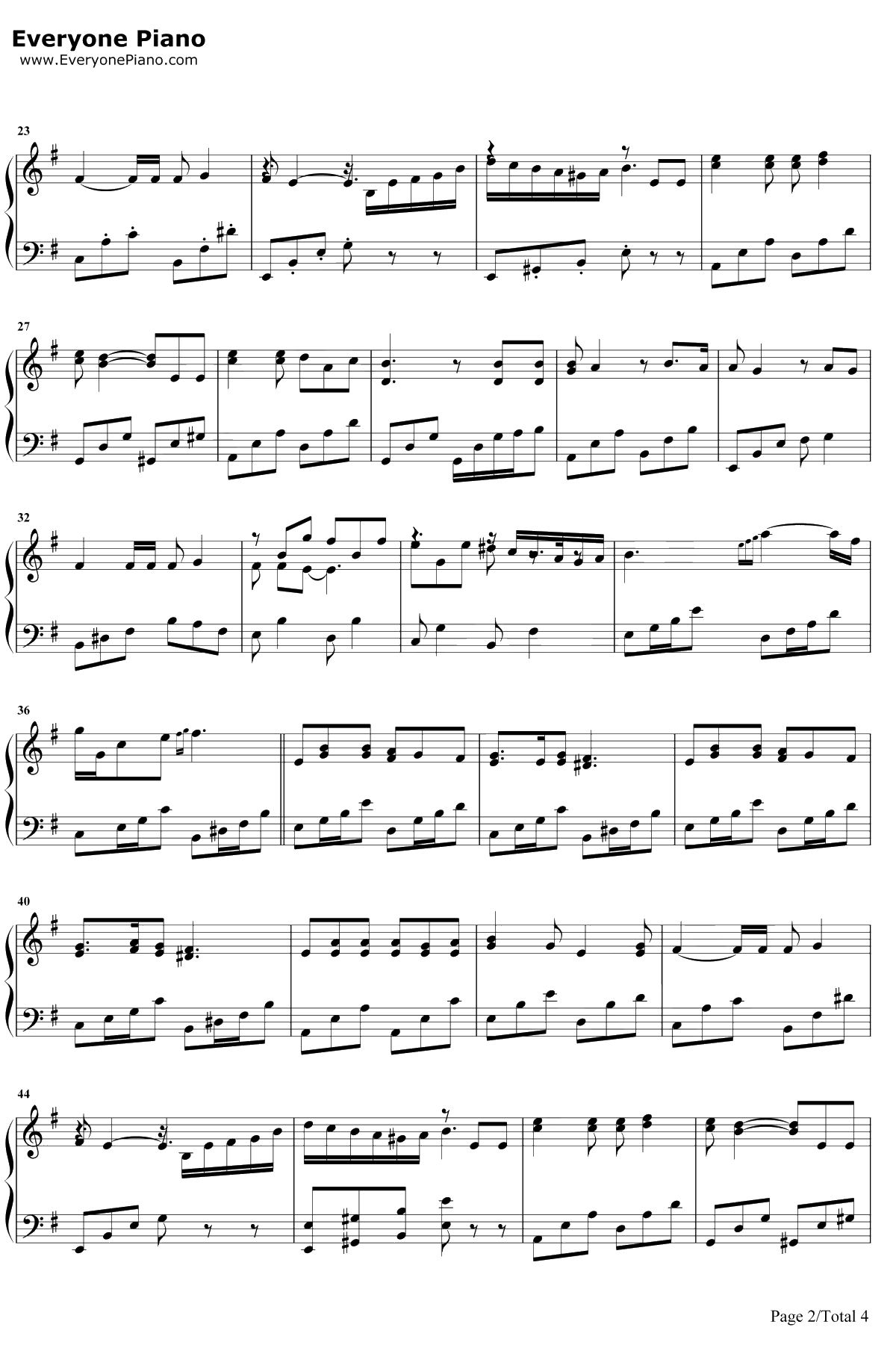 全世界谁倾听你钢琴谱-林宥嘉-从你的全世界路过插曲2