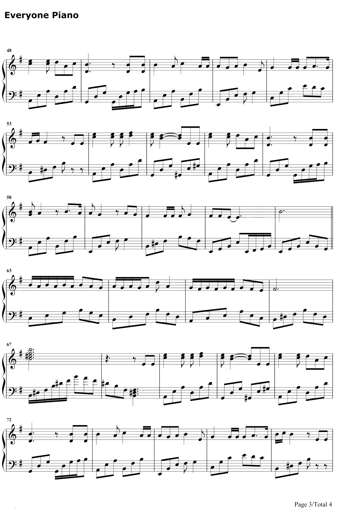 全世界谁倾听你钢琴谱-林宥嘉-从你的全世界路过插曲3