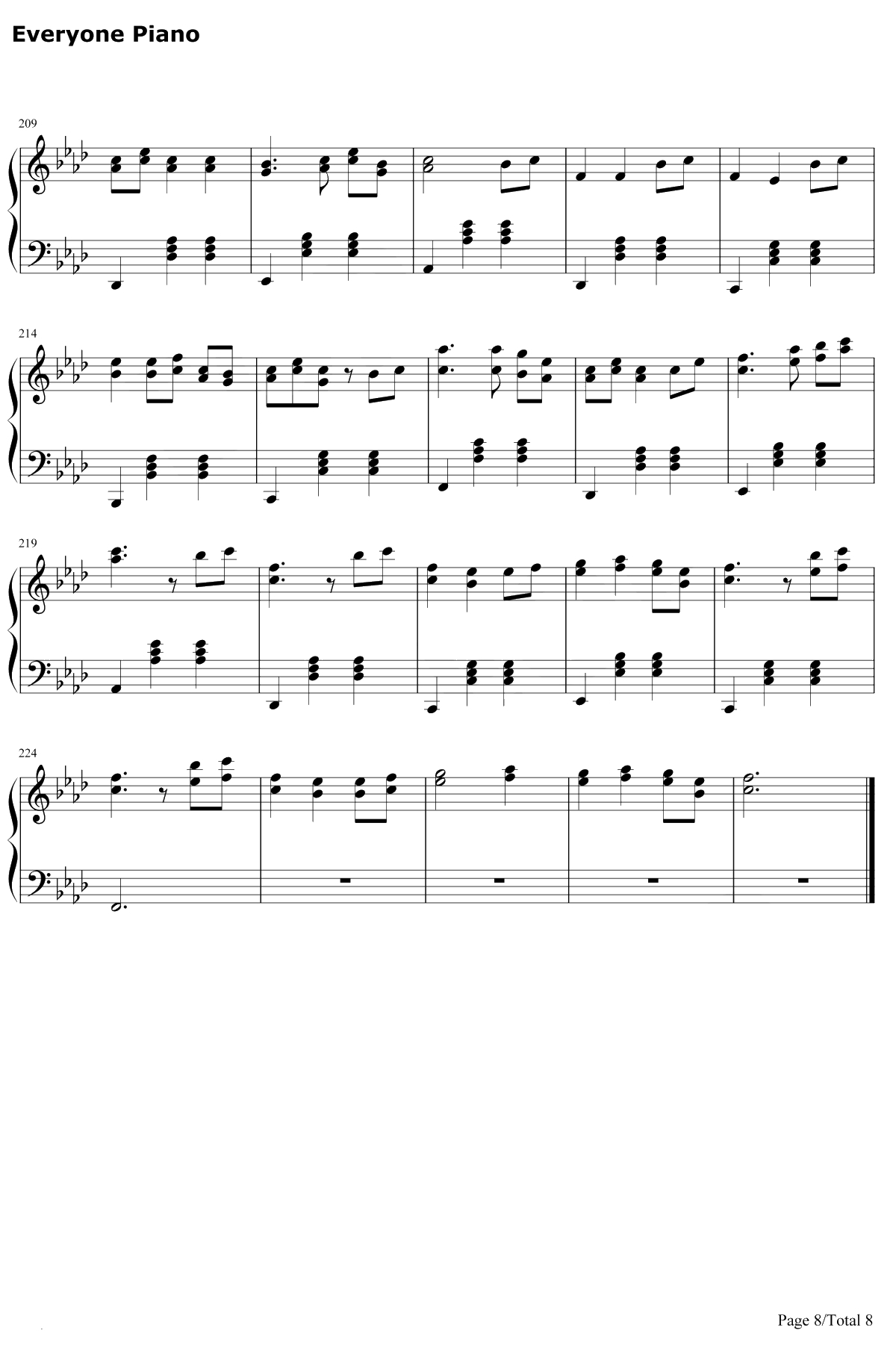 四季折の羽钢琴谱-鏡音リン鏡音レン8