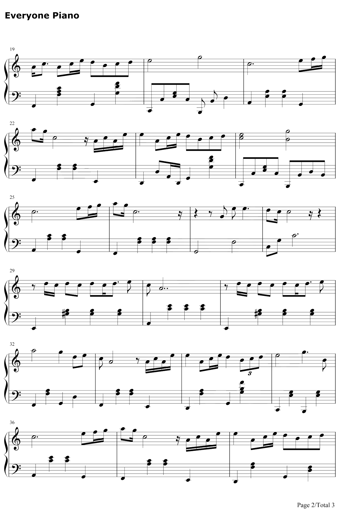 爱很简单钢琴谱-陶喆2