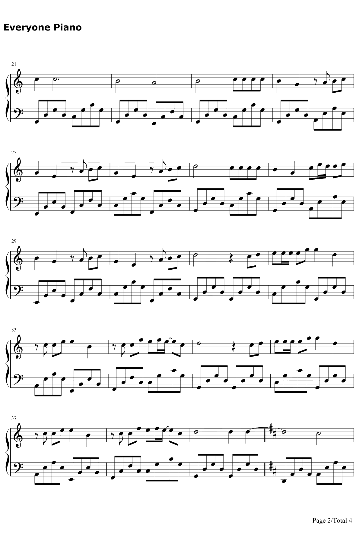 Beautiful in White钢琴谱-西域男孩Westlife2