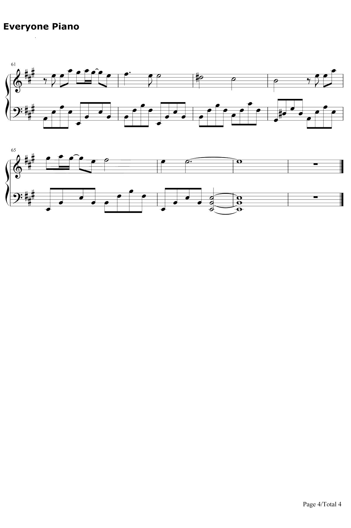 Beautiful in White钢琴谱-西域男孩Westlife4