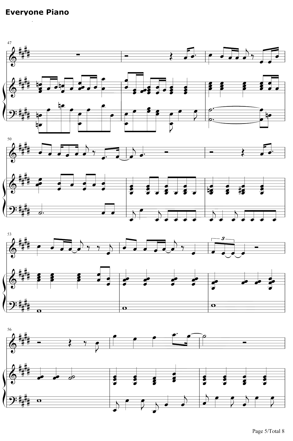 寻人启事钢琴谱-徐佳莹5