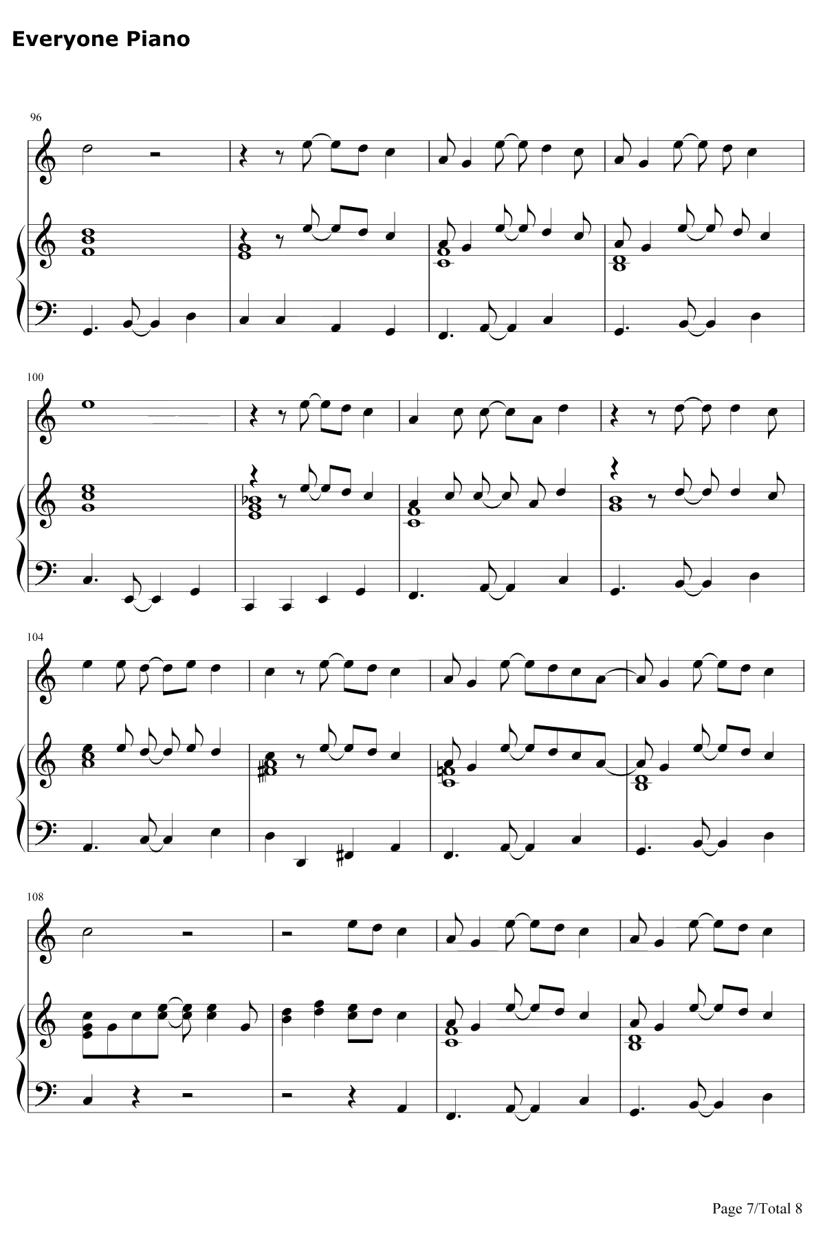 Under the Sea钢琴谱-AlanMenken-小美人鱼主题曲7