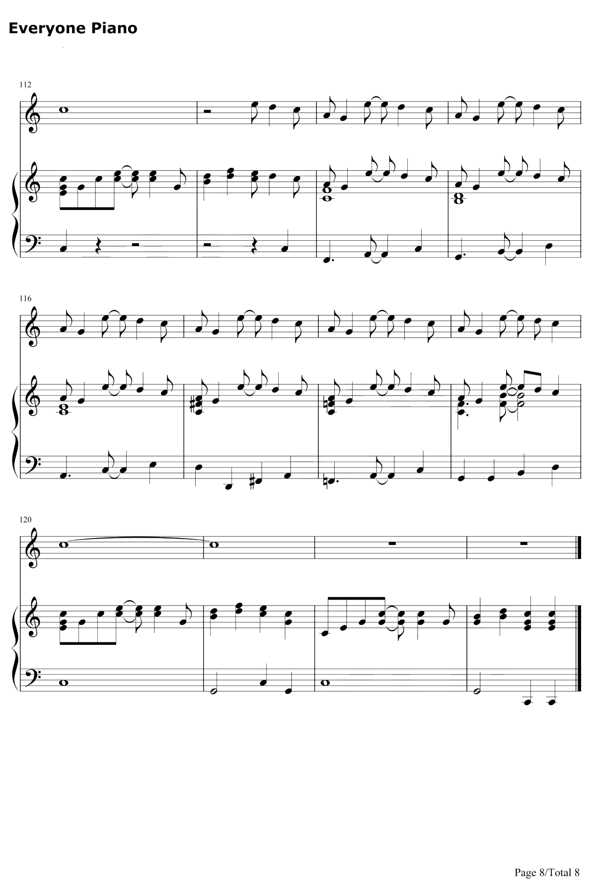 Under the Sea钢琴谱-AlanMenken-小美人鱼主题曲8