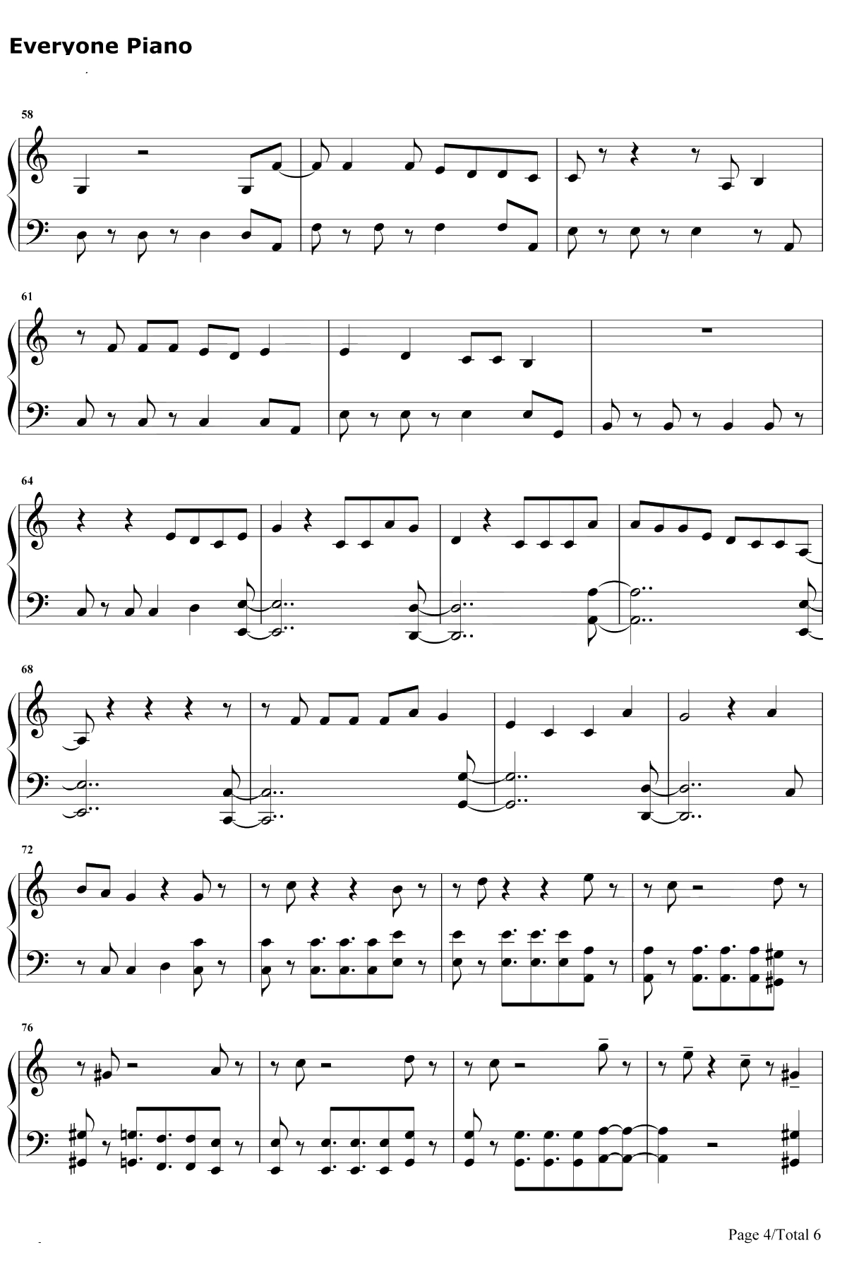 Let's Not Fallin Love钢琴谱-BigBang4